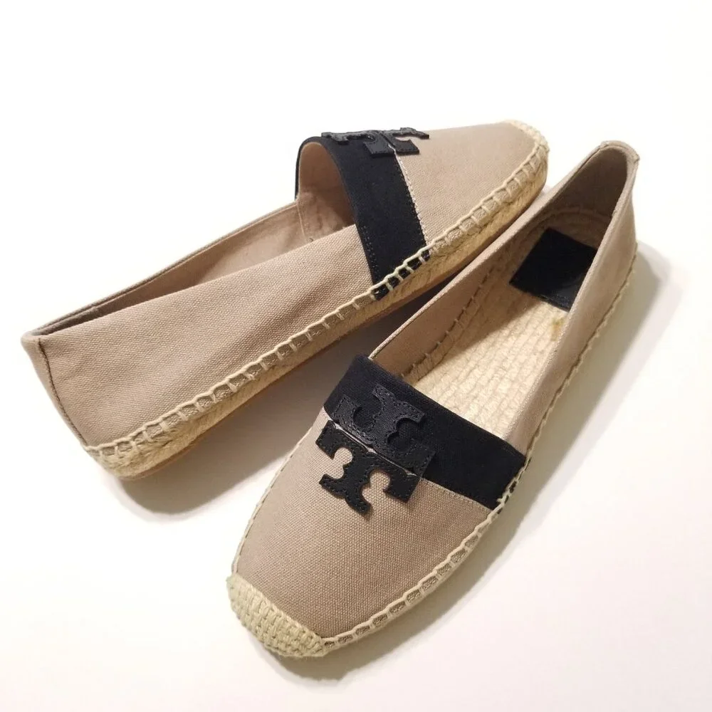 ✨NEW✨ Tory Burch Weston Flat Espadrilles in Natural/Black Size 9.5, 10